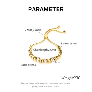1 Stück Tägliche Edelstahl Gold Farbe Damen Perlen Armbänder h5 Bild6