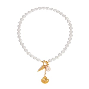 Oceanic Stainless Steel Gold Color Shell Beaded Necklaces h5