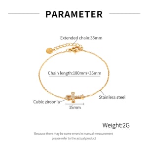 Kreuz Edelstahl Gold Farbe Charm Armbänder h5 Bild2