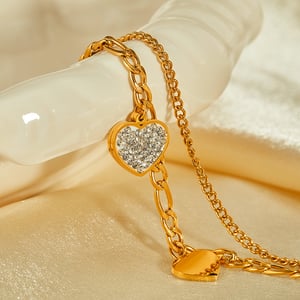 Herz Edelstahl Gold Farbe Charm Armbänder h5 Bild5