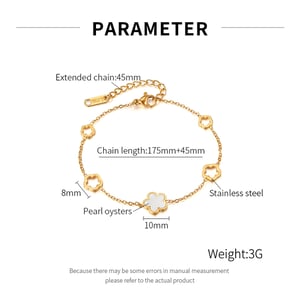 gk çiçek paslanmaz çelik altın renkli charm bilezikler h5 Resim2
