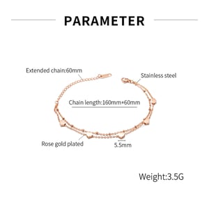 1 Stück Simple Series Simple Heart Edelstahl Damen Kettenarmbänder h5 Bild6