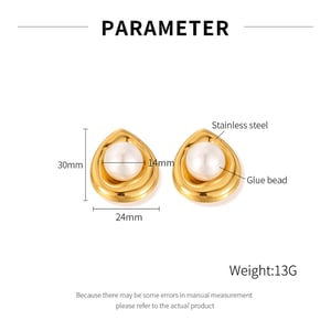 1 Paar Simple Series Tägliche geometrische Edelstahl Goldfarbene Damen-Ohrstecker h5 Bild2