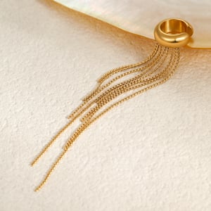1 Pair Luxurious Series Daily Tassel Stainless Steel   Gold Color  Women's Ear Cuffs h5 Picture4