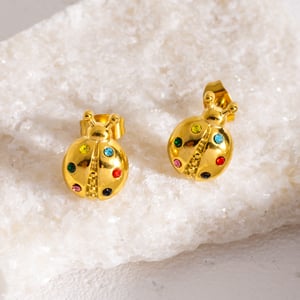 Cute Stylish Stainless Steel Ladybug Women's Earrings h5 Picture2