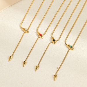 Simple Series Retro Animal Stainless Steel Zircon Women's Pendant Necklaces h5 Picture2