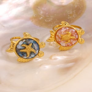 Luxurious Series Elegant Turtle Stainless Steel Women's Adjustable Rings h5 Picture6