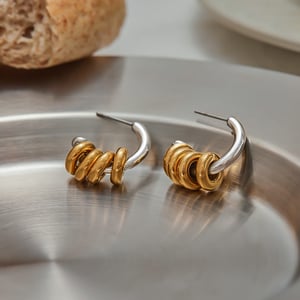 Classic Stainless Steel Mixed Color Drop Earrings h5 Picture4