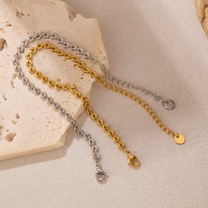 1 Stück Simple Series Tägliche geometrische Edelstahl Goldfarbene Damen-Kettenarmbänder h5 Bild5