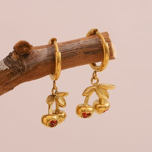 Einfache Serie Süßkirsche Thema Edelstahl Damen Ohrstecker h5 Bild3