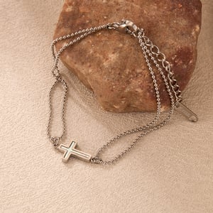 1 Stück Simple Series Einfache Edelstahl Goldfarbene Damen-Kettenarmbänder h5 Bild6