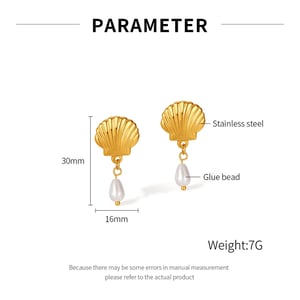 1 Paar einfache Serie täglich geometrische Edelstahl Gold Farbe Damen Tropfen Ohrringe h5 Bild2