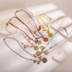 1 Pair Romantic Series Retro Geometric Stainless Steel   Gold Color  Women's Pendant Necklaces h5 Picture3