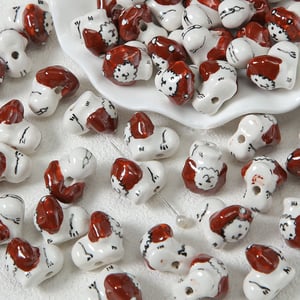 1 Piece Cute Rabbit Ceramics DIY Jewelry Bead h5