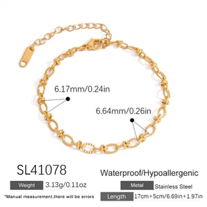 Simple Series Daily DIY Gold Color  Stainless Steel Women's Chain Bracelets h5 Picture2