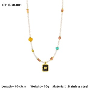 Exquisite Butterfly Beads Stainless Steel Women's Pendant Necklaces h5 Picture2