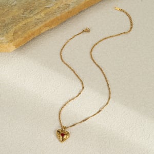 1 Pair Simple Series Daily Heart Stainless Steel   Gold Color  Women's Pendant Necklaces h5 Picture4