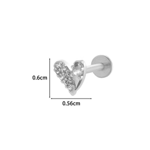 1 Stück Simple Series Simple Heart Kupfer Gold Farbe Zirkon Damen Piercings Ohrringe h5 Bild2