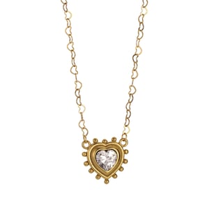1 Pair Romantic Series Classic Heart Stainless Steel   Gold Color  Women's Pendant Necklaces h5