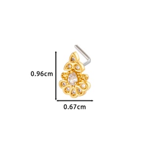 1 Piece Copper Gold Color Zircon Nose Stud h5 Picture2