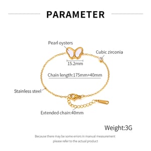 1 Stück Simple Series Daily Animal Edelstahl Goldfarben Damen Charm Armbänder h5 Bild7