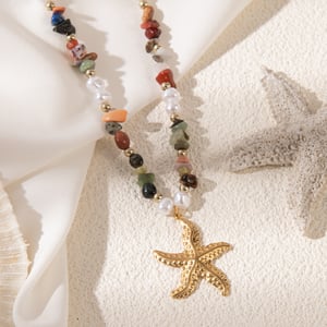 Vacation Series Starfish Stainless Steel Women's Necklaces h5 Picture6