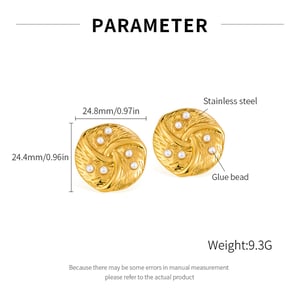 1 Paar einfache Serie täglich geometrische Edelstahl Gold Farbe künstliche Perle Damen Ohrstecker h5 Bild2