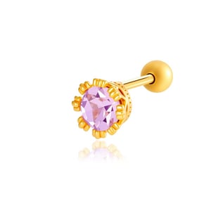 1 Stück Simple Series Simple Heart Kupfer Gold Farbe Zirkon Damen Piercings Ohrringe h5 
