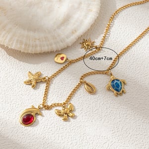 Romantic Starfish Ocean - themed Stainless Steel Women's Necklaces h5 Picture9