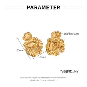 1 Paar Simple Series Daily Plant Edelstahl Goldfarben Damen Ohrstecker h5 Bild2