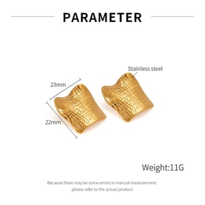 1 çift basit seri gk geometrik paslanmaz çelik altın rengi kadın küpe h5 Resim2