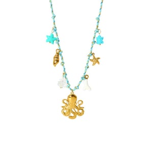 1 Pair Romantic Series Vacation Turtle Stainless Steel   Gold Color  Women's Pendant Necklaces h5 Picture5