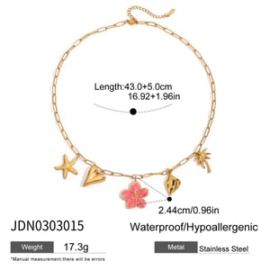 Sweet Flower Stainless Steel Gold Color Pendant Necklaces h5 Picture2