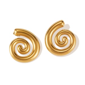 1 Paar Simple Series Daily Turtle Edelstahl Goldfarben Damen Ohrstecker h5 