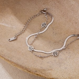 1 Stück Simple Series Daily Flower Edelstahl Goldfarben Damen Kettenarmbänder h5 Bild6