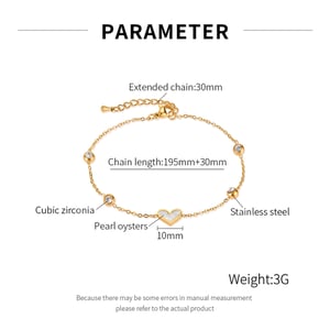 Herz Edelstahl Gold Farbe Shell Charm Armbänder h5 Bild2