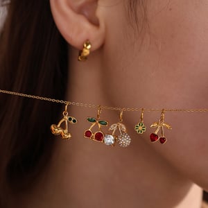 Cherry Stainless Steel Gold Color Pendants h5 Picture4