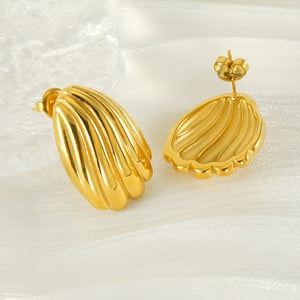 Ohrstecker aus Edelstahl mit Muscheln in Goldfarbe h5 Bild4