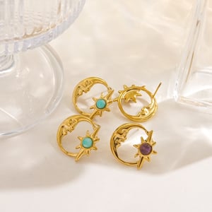Simple Series Retro Geometric Stainless Steel Women's Stud Earrings h5 Picture2