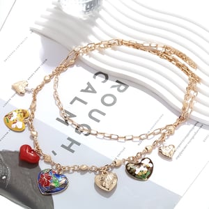 Retro Heart Alloy Layered Necklaces h5 Picture2