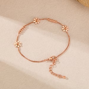 1 Stück Simple Series Simple Flower Edelstahl Damen Kettenarmbänder h5 Bild2