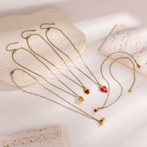 1 Pair Luxurious Series Elegant Heart Stainless Steel   Gold Color  Women's Pendant Necklaces h5 Picture5