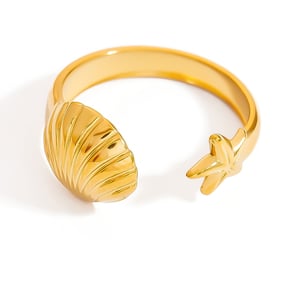 Simple Series Casual Turtle Stainless Steel  Gold Color  Statement Rings h5 Picture6