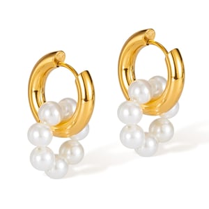 1 Paar einfache Serie täglich geometrische Edelstahl Gold Farbe Damen Tropfen Ohrringe h5 