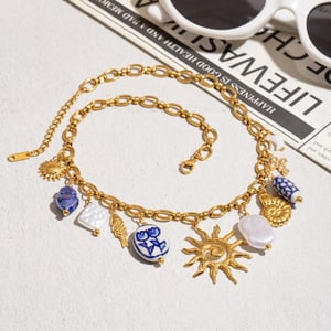 Romantic Stainless Steel Gold Color Pendant Necklaces h5