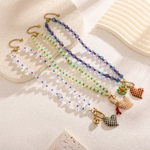 1 Pair Romantic Series Sweet Heart Stainless Steel   Gold Color  Women's Pendant Necklaces h5 Picture3