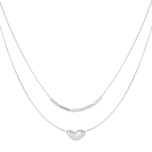 MInimalist Heart Stainless Steel Gold Color Women's Layered Necklaces h5