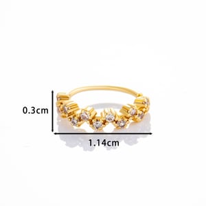 1 Piece Copper Gold Color Zircon Nose Stud h5 Picture2