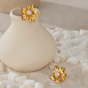 1 Paar Simple Series Daily Plant Edelstahl Goldfarben Damen Ohrstecker h5 Bild7