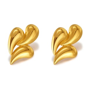 1 Paar Simple Series Daily Droplet Edelstahl Goldfarben Damen Ohrstecker h5 